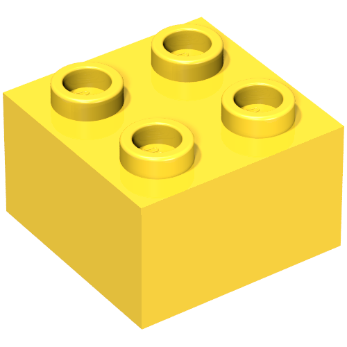 Minitalia Brick 2 × 2 with Bottom X Support Gelb