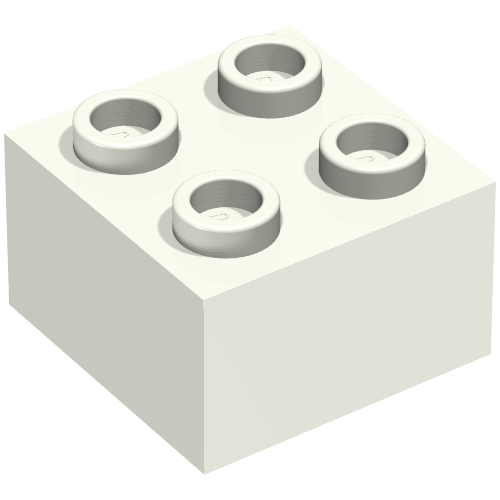 Minitalia Brick 2 × 2 with Bottom X Support Weiß