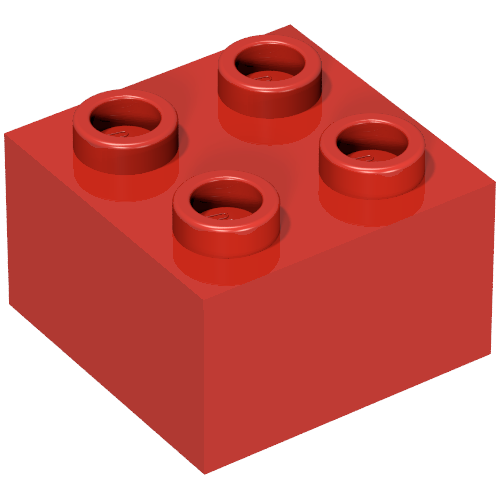 Minitalia Brick 2 × 2 with Bottom X Support