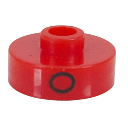 Pen Bead, Round Short, Flat Edge with 'O', 'V', 'B' Print Rot