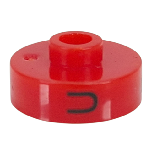 Pen Bead, Round Short, Flat Edge with 'U', 'F', 'H' Print Rot