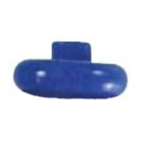 Pen Bead, Round Short, Curved Edge Blue