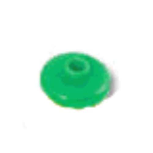 Pen Bead, Round Short, Curved Edge Hellgrün