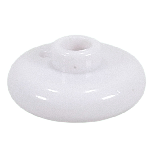 Pen Bead, Round Short, Curved Edge Weiß