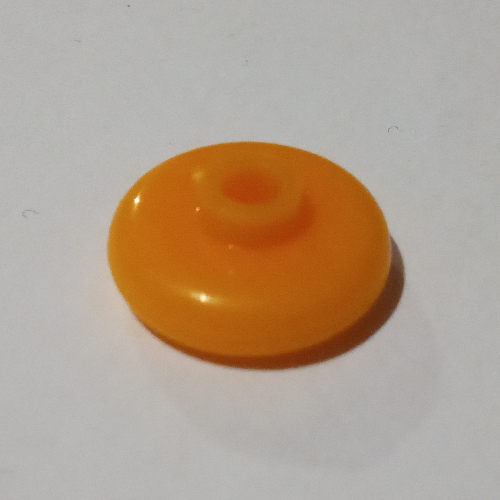 Pen Bead, Round Short, Curved Edge Orange
