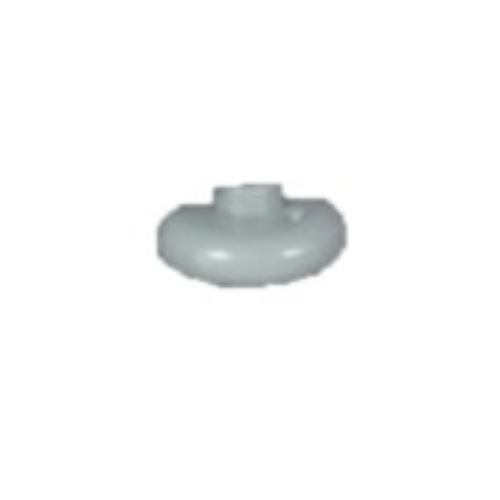 Pen Bead, Round Short, Curved Edge Hellgrau