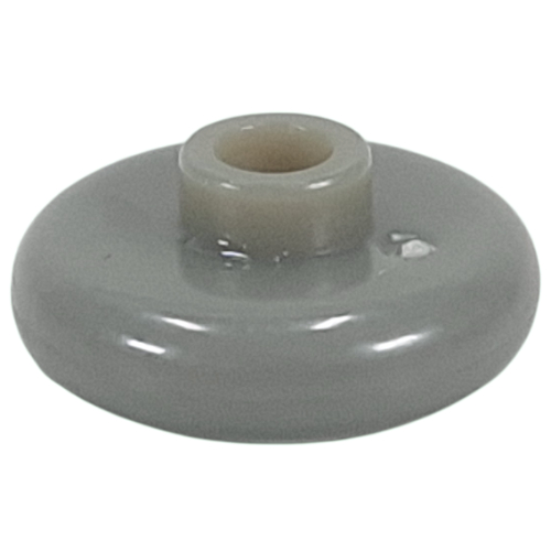 Pen Bead, Round Short, Curved Edge Dark Gray