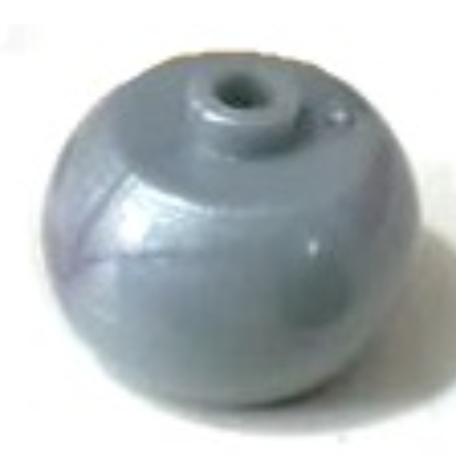 Pen Bead, Round Orb Pearl Light Gray