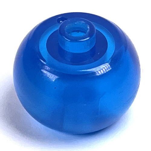Pen Bead, Round Orb Trans-Dark Blue