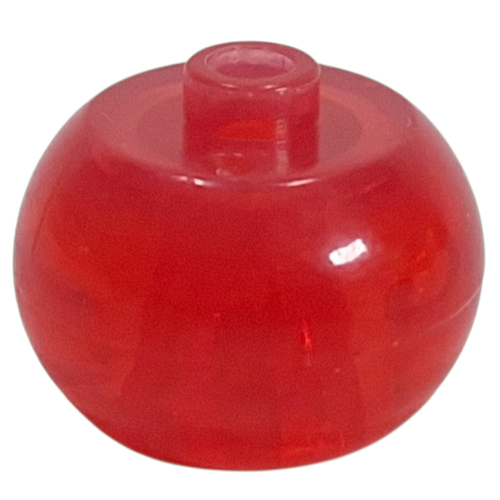 Pen Bead, Round Orb Trans-Red
