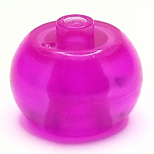 Pen Bead, Round Orb Trans-Dark Pink