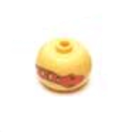 Pen Bead, Round Orb with Snake Print Light Yellow