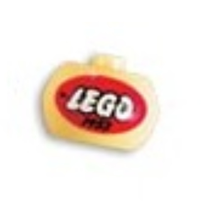 Stiftperle, runde Kugel mit Aufdruck Classic LEGO Logo in Gelb