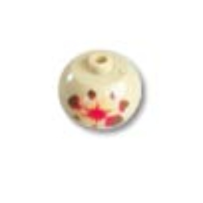 Pen Bead, Round Orb with Explosion Print Tan