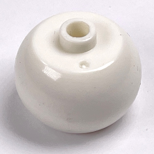 Pen Bead, Round Orb with Light Gray Map Print White