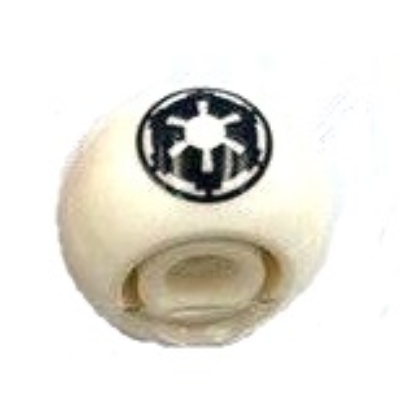 Pen Bead, Round Orb with Imperial Logo Print Weiß