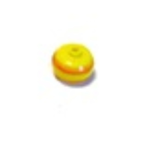 Pen Bead, Round Orb with Orange Stripes Print Gelb
