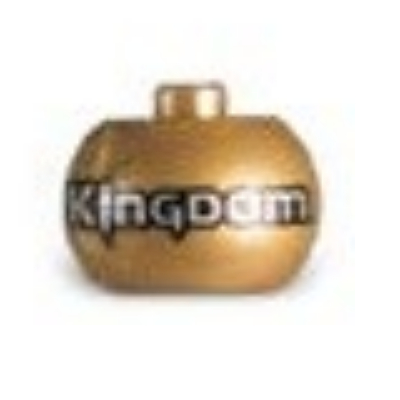 Pen Bead, Round Orb with 'KNIGHTS KINGDOM' Print Pearl Gold