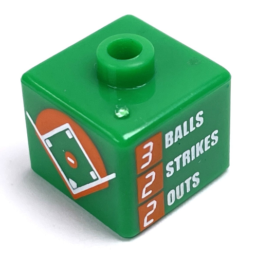 Pen Bead, Square with Baseball Diamond, Score Board Print Green