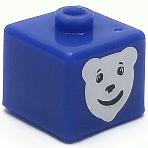 Pen Bead, Square with Polar Bear Print Dunkellila