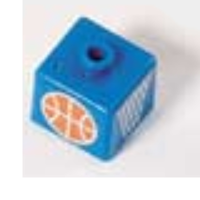 Pen Bead, Square with Basketball and Hoop Print Blue
