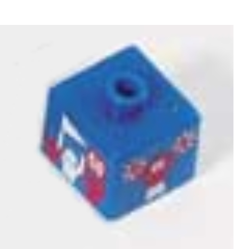Pen Bead, Square with Fans, Cheerleader Print Blue