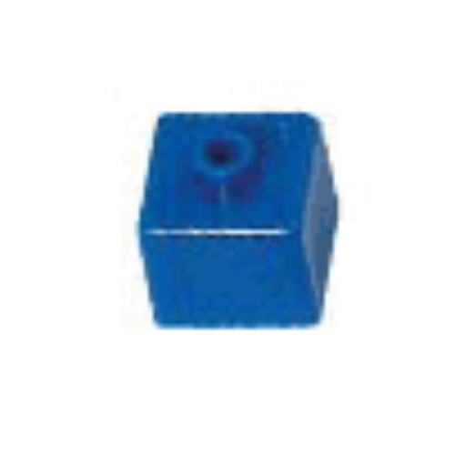 Pen Bead, Square with Mechanical Claw Print Blue