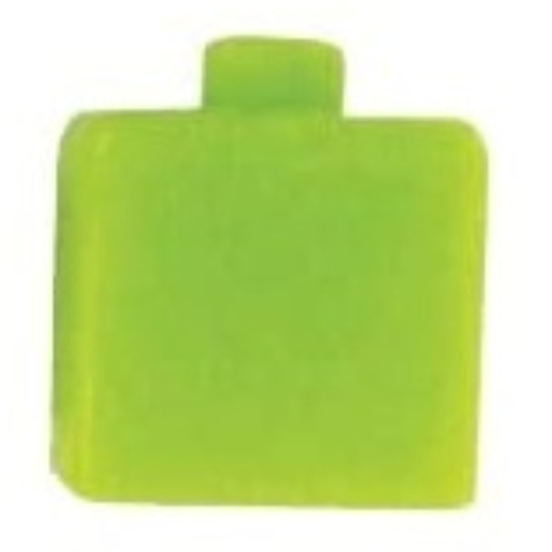 Pen Bead, Square with Axe Print Lime
