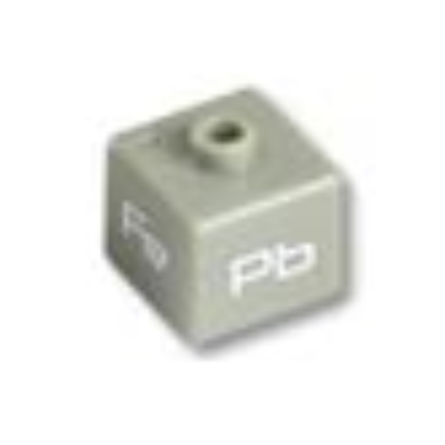 Pen Bead, Square with 'Fe', 'U', 'Mn', and 'Pb' Print Hellgrau