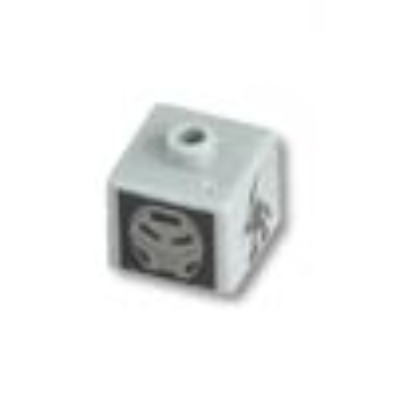 Pen Bead, Square with Turaga Whenua, Ruru Print Light Gray