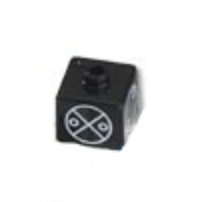 Pen Bead, Square with Matoran Alphabet (Circles and Lines) Print Schwarz