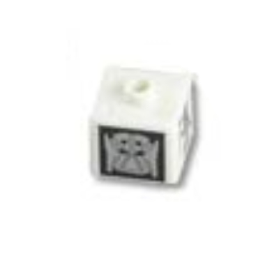 Pen Bead, Square with Turaga Nuju, Matatu Print Weiß