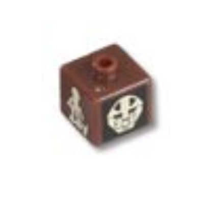 Pen Bead, Square with Turaga Onewa, Komau Print Brown