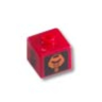 Pen Bead, Square with Turaga Vakama, Huna Print Red