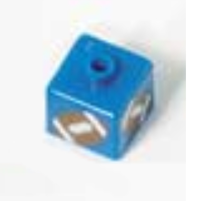 Pen Bead, Square with Football Print Blue