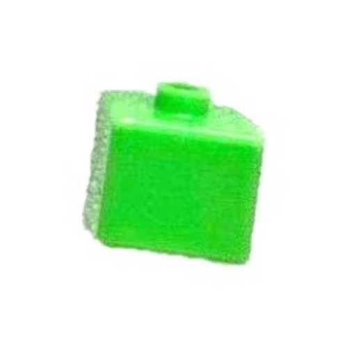 Pen Bead, Square with Plants, Grass Print Bright Green