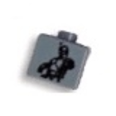 Pen Bead, Square with Jango Fett Print Light Gray