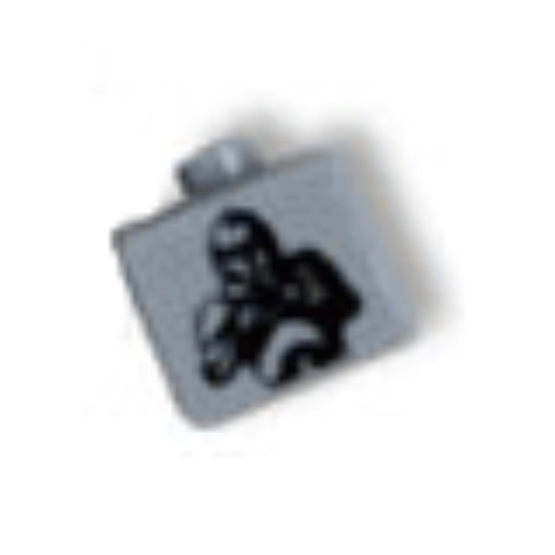 Pen Bead, Square with Clone Trooper Print Light Gray