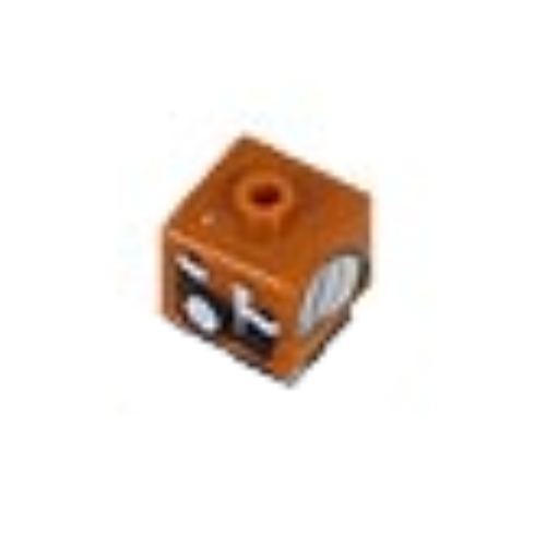 Pen Bead, Square with Magnifying Glass, Camera Print Dunkelorange