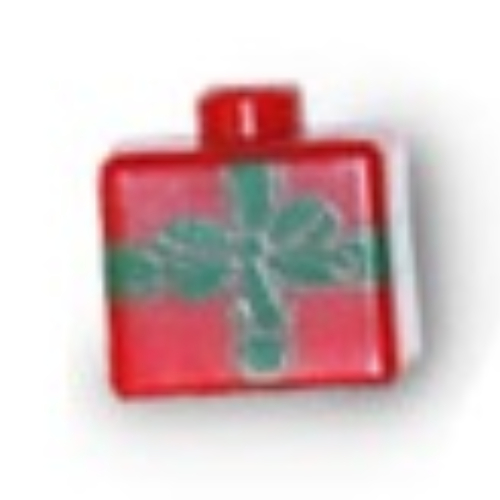 Pen Bead, Square with Green Ribbon and Bow (Gift) Print Rot