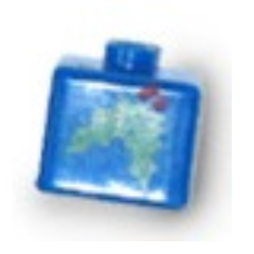 Pen Bead, Square with Holly Print Blue