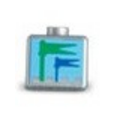 Pen Bead, Square with Green and Blue Flags Print Hellblaugrau