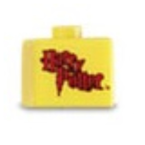 Pen Bead, Square with 'HARRY POTTER' Print Gelb