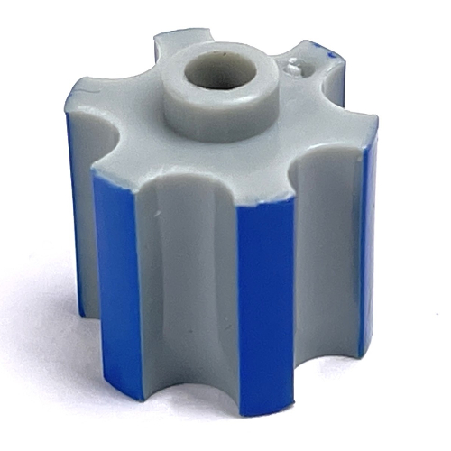 Pen Bead, Gear, Blue Edges Print Hellgrau
