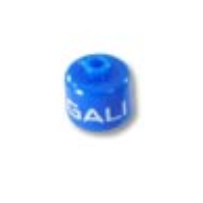 Pen Bead, Round Large, Curved Edges / Cylinder with 'GALI' Print Blue