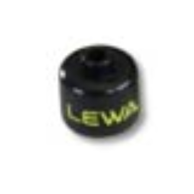 Pen Bead, Round Large, Curved Edges / Cylinder with 'LEWA' Print Schwarz