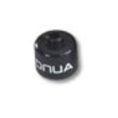 Pen Bead, Round Large, Curved Edges / Cylinder with 'ONUA' Print Black