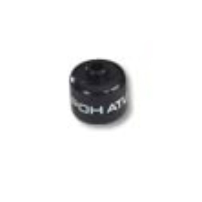 Pen Bead, Round Large, Curved Edges / Cylinder with 'POHATU' Print Black