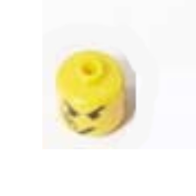 Pen Bead, Round Large, Curved Edges / Cylinder with Minifig Head with Band-aid Print Gelb