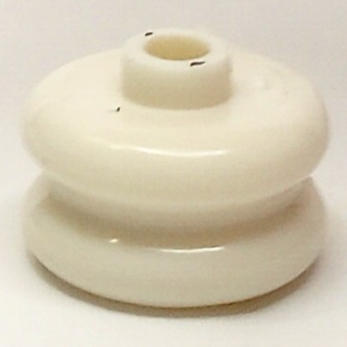 Pen Bead, Round Curved, Hourglass White